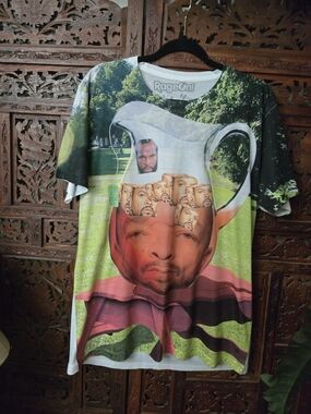 Rage On Graphic Print Short-Sleeve Shirt in Multicolor